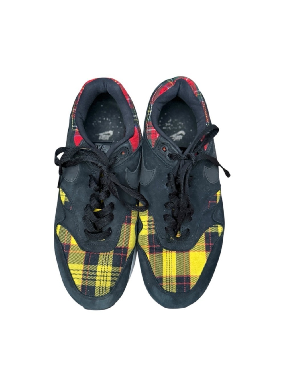 Nike Air Max 1 Tartan Plaid Black Yellow Red Women's Size 8 - Picture 2 of 6